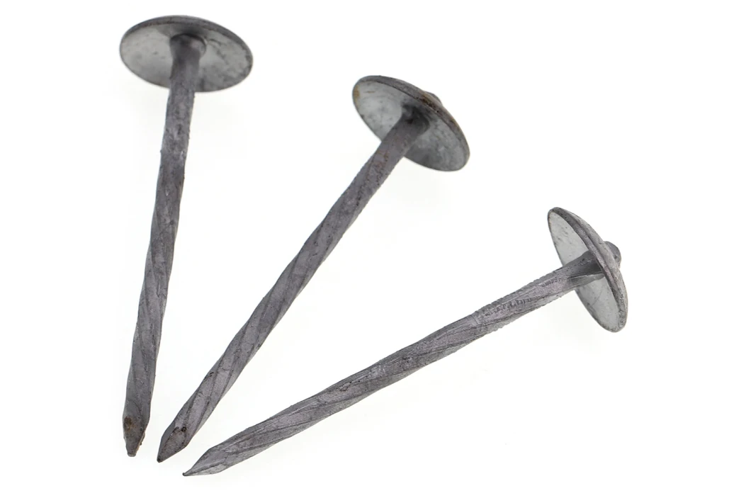 Umbrella Head Twisted Screw Shank Roofing Nails with Rubber Washer