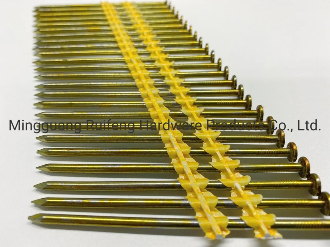 21d Steel Nail Smooth Long Plastic Strip Nails for Construction