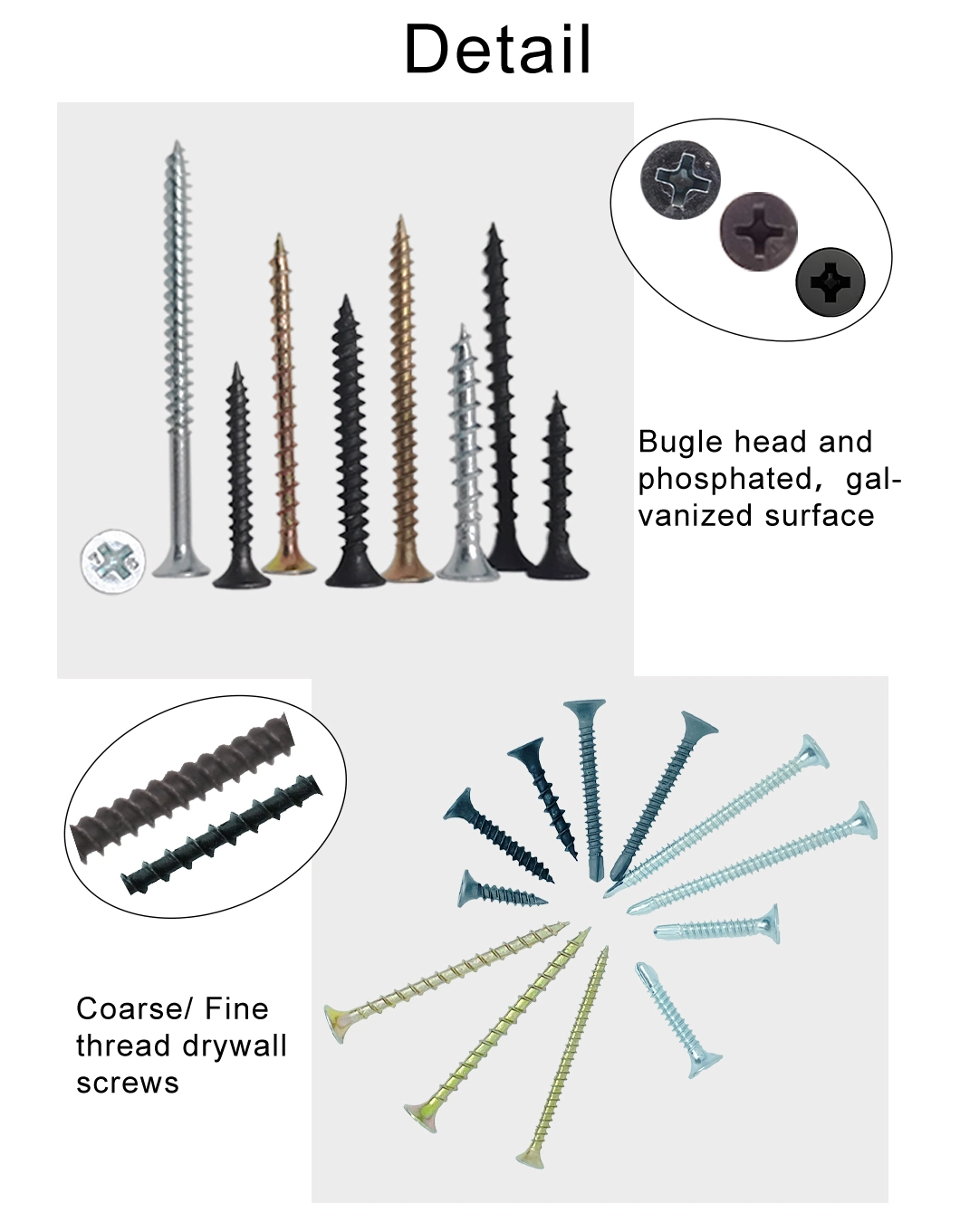 Drywall Screw C1022A Black Fine Thread Bugle Head